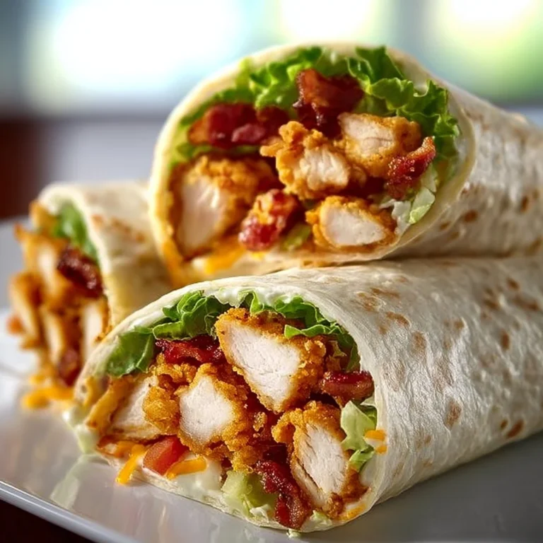 Crispy Chicken Bacon Ranch Wrap with fresh ingredients and savory sauces