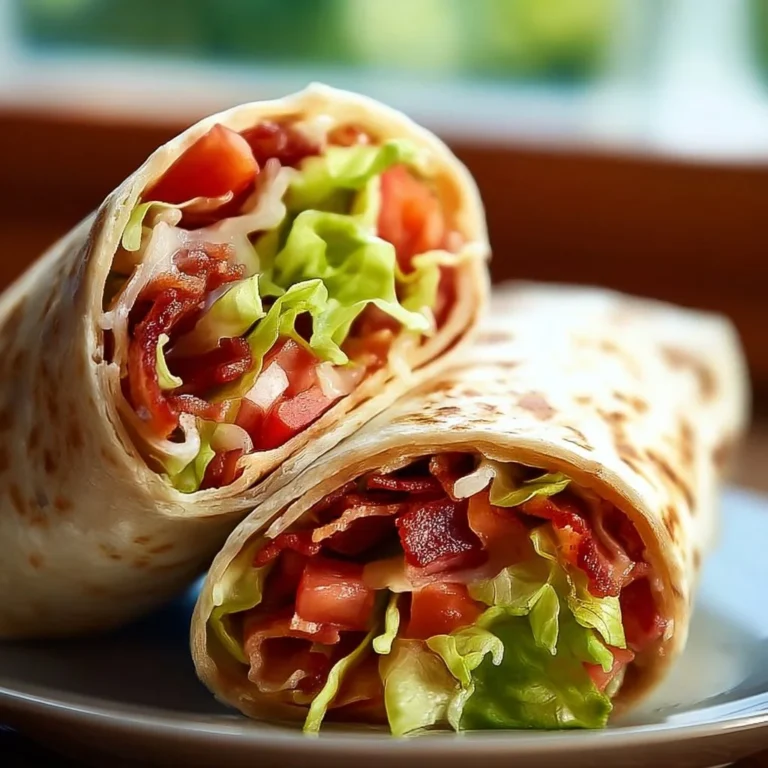 Delicious easy meal prep BLT wraps filled with bacon, lettuce, and tomato.