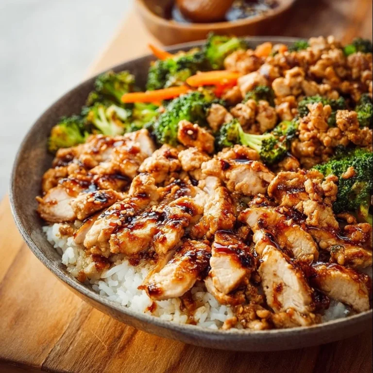 Delicious Teriyaki Turkey Rice Bowl with fresh vegetables and rice