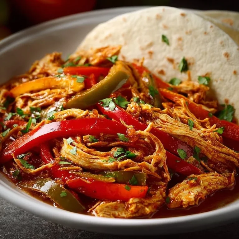Delicious easy Crockpot Chicken Fajitas served in a bowl with toppings