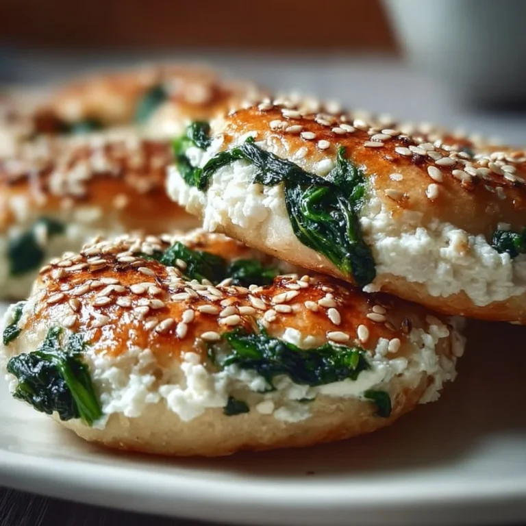 Delicious spinach bagels with cottage cheese on a wooden board