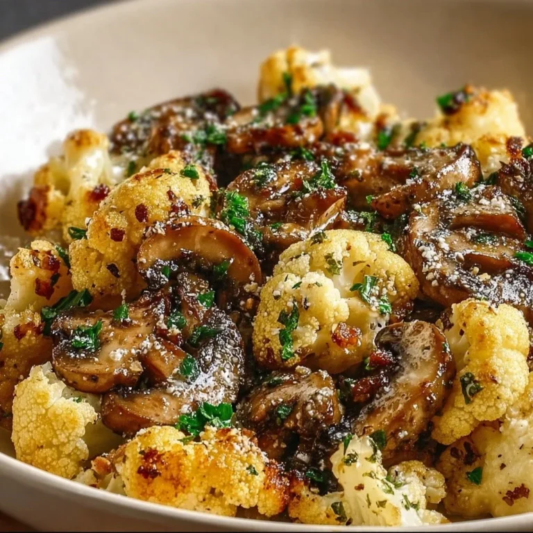 Flavor-packed garlic mushrooms and cauliflower skillet for easy dinner recipes