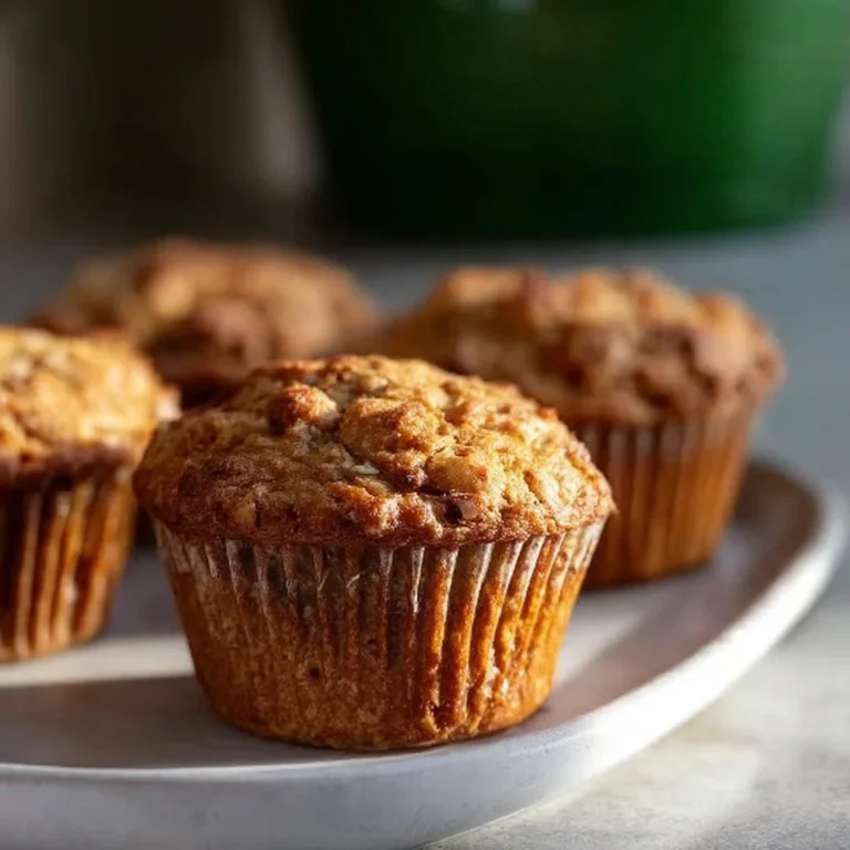 Freshly baked gluten free apple muffins with a golden brown top