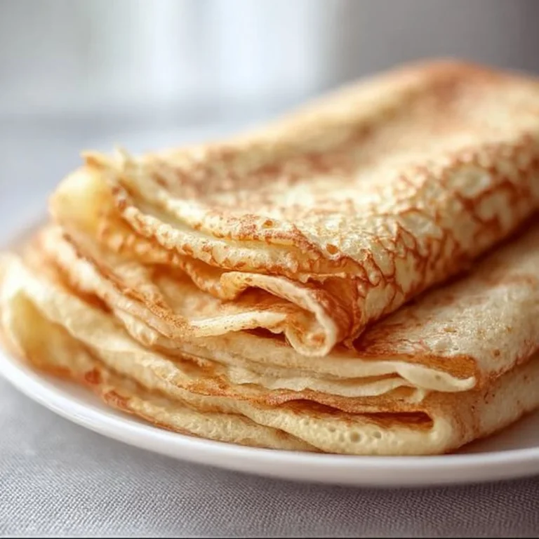 Delicious gluten free crepes served on a plate with fresh fruit and syrup