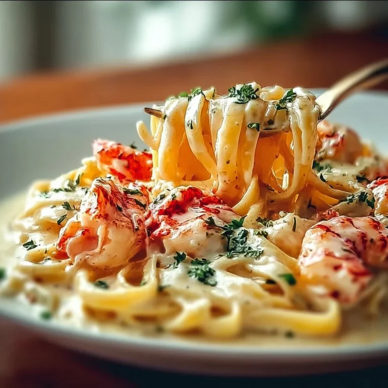 Gourmet lobster pasta in a creamy dream sauce served in a bowl