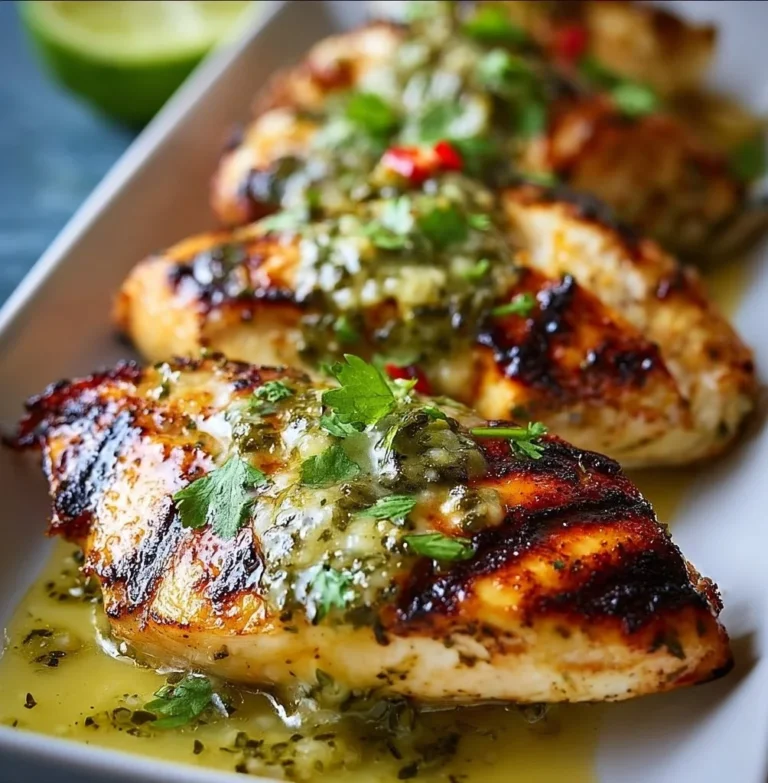 Grilled salsa verde chicken topped with pepper jack cheese on the grill