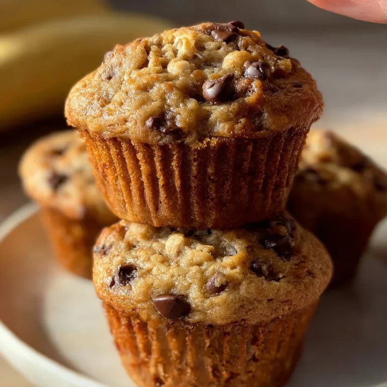 Healthy peanut butter banana muffins ready to be served on a plate.