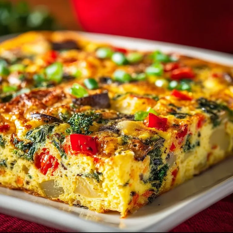 Dairy-free veggie egg casserole loaded with proteins and fresh vegetables