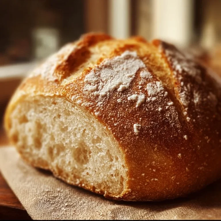 Loaf of No Knead Gluten Free Bread on a wooden cutting board