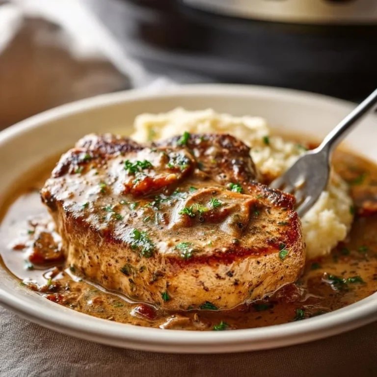 Delicious Pioneer Woman crockpot pork chops ready to serve