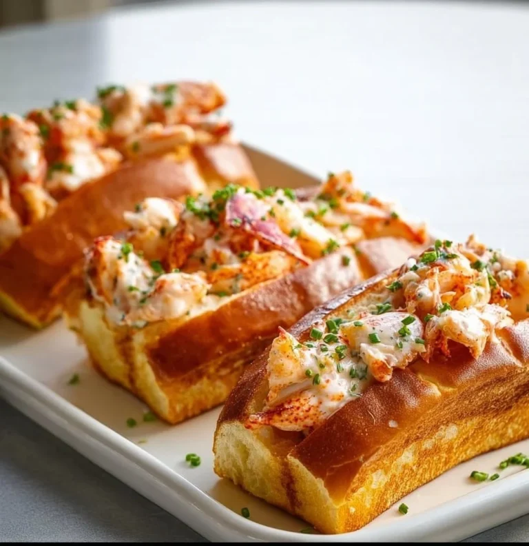 Delicious prawn lobster rolls served on a plate with garnish