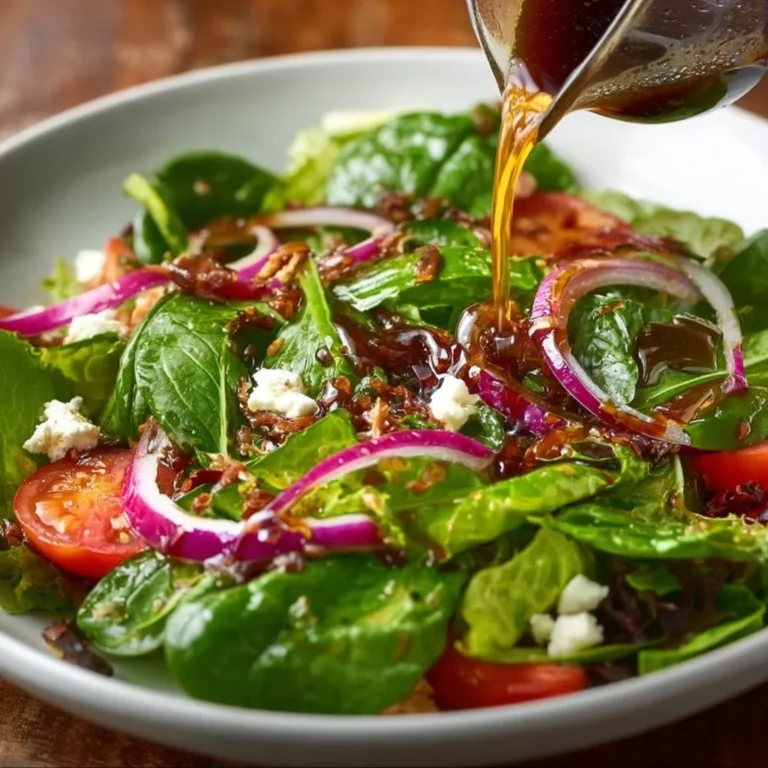 Fresh Spring Mix Salad with Balsamic Honey Dressing served in a bowl.
