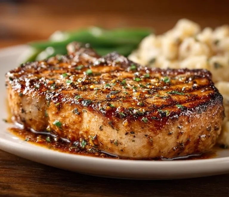 Juicy Texas Roadhouse pork chop served with sides