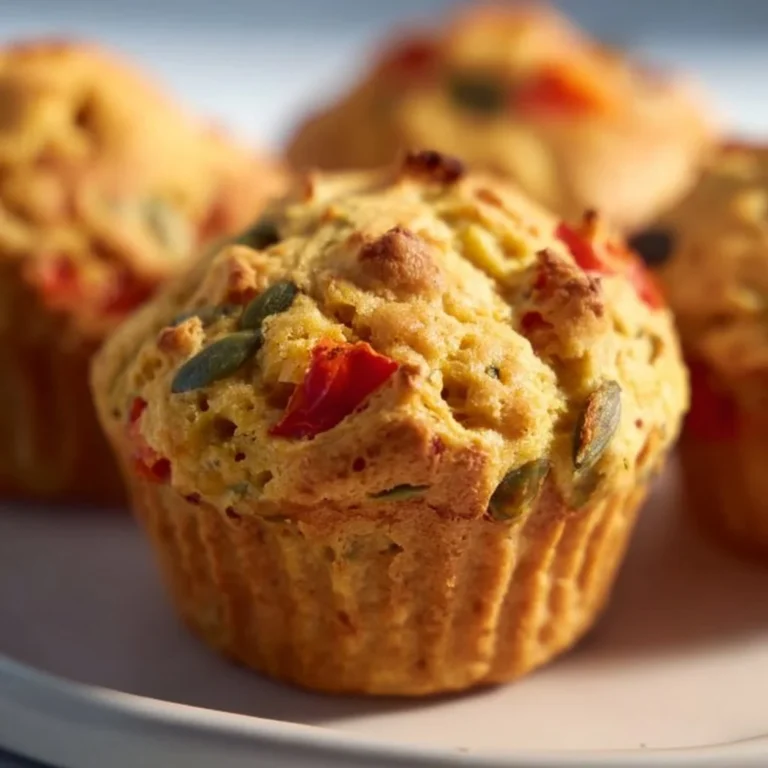 Vegan savory muffins displayed on a wooden table with fresh herbs
