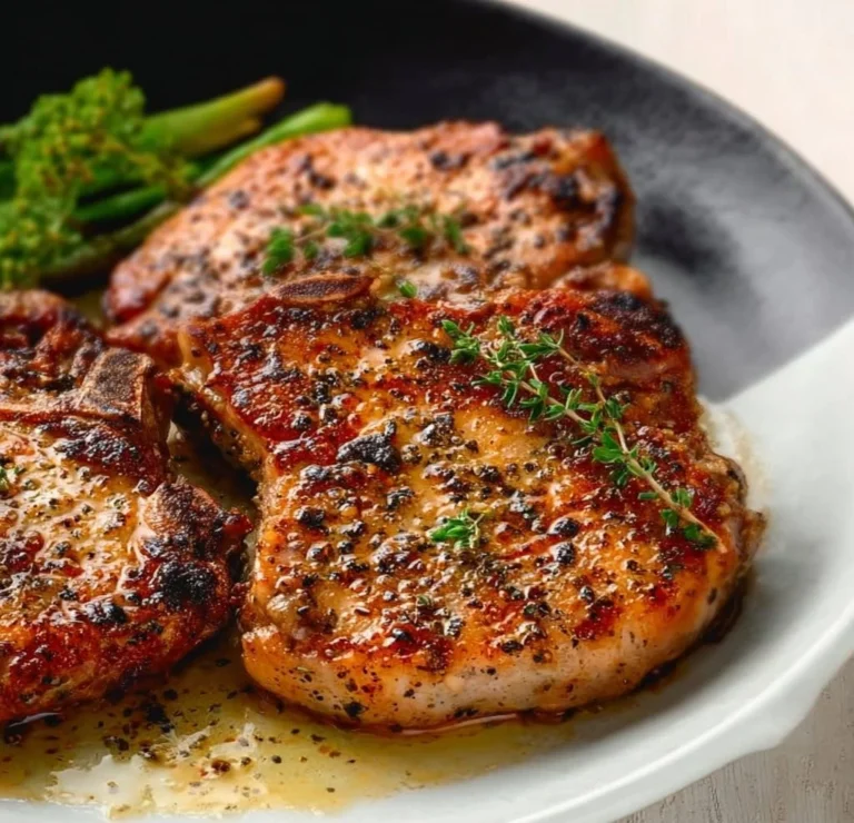 Juicy Baked Pork Chops served with savory sides.