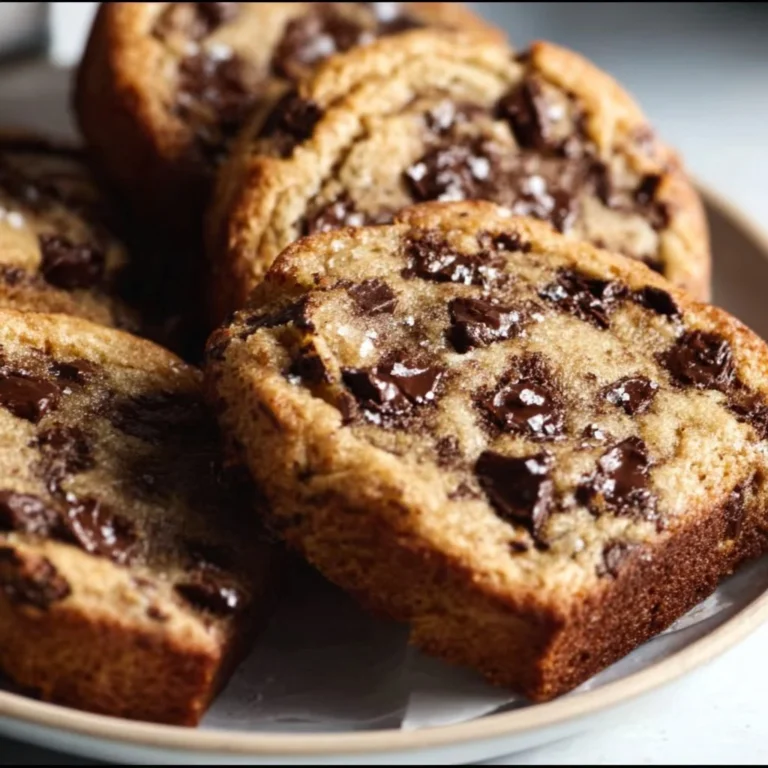 Golden banana bread chocolate chip cookies on a cooling rack