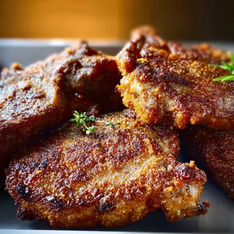 Southern Fried Pork Chops served with sides on a rustic wooden table