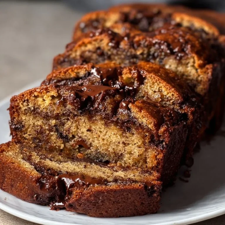 Delicious classic brown butter chocolate chip banana bread loaf