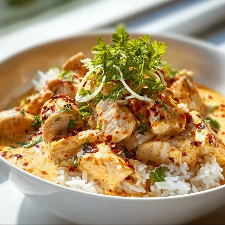 Delicious Coconut Chicken Rice Bowl with chicken, rice, and creamy coconut sauce