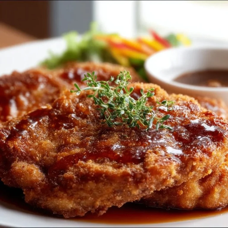 Plate of crispy Country Fried Pork Chops with sides