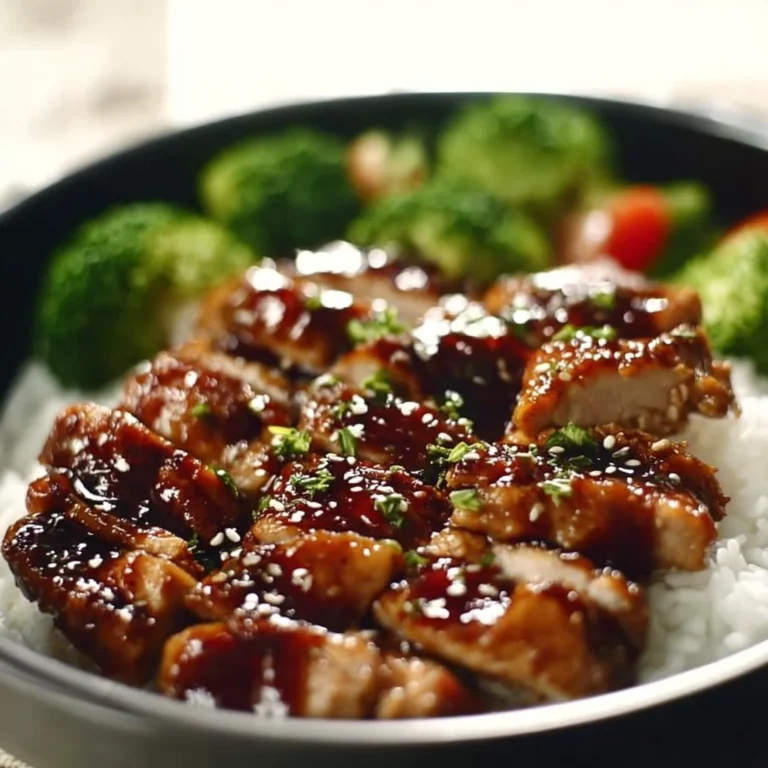 Delicious easy teriyaki chicken served with rice and vegetables