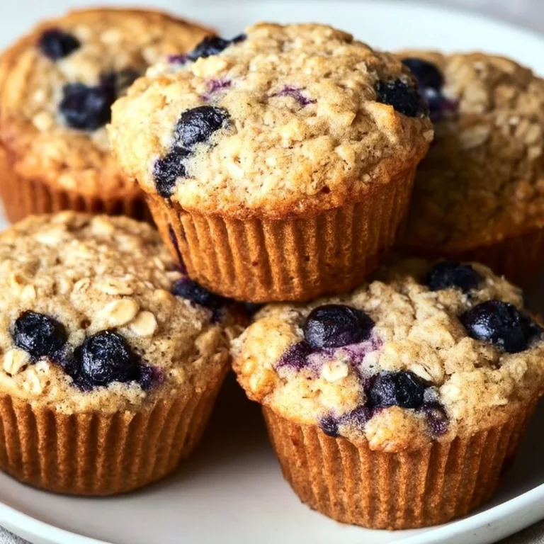 Gluten-free blueberry oat muffins fresh out of the oven