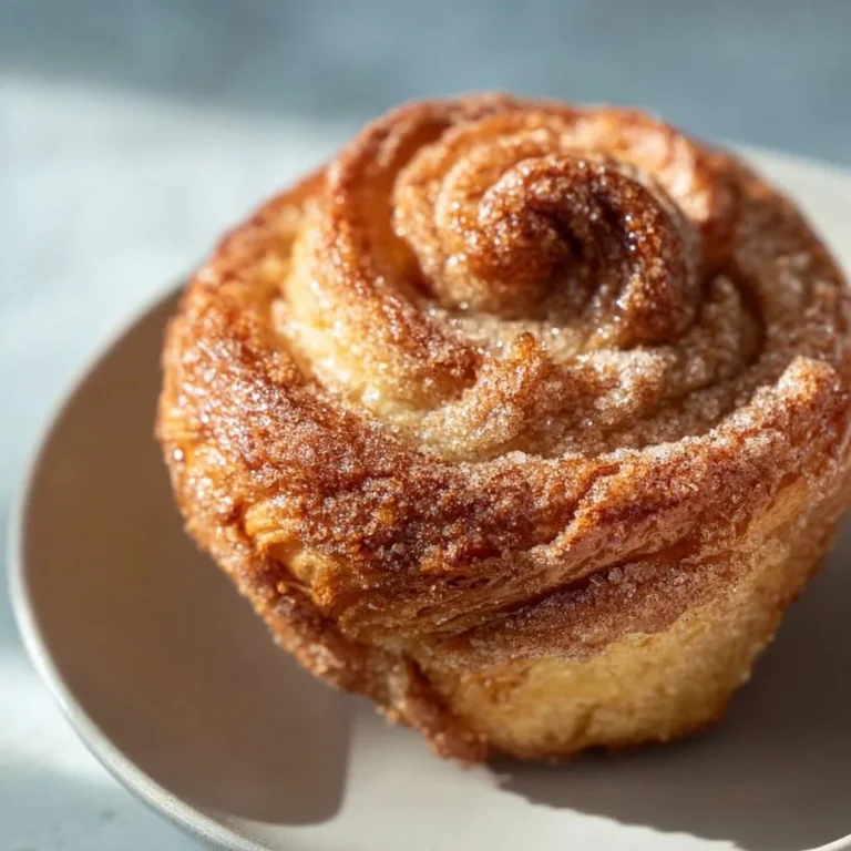 Delicious gluten free cruffin with flaky layers and a sweet filling