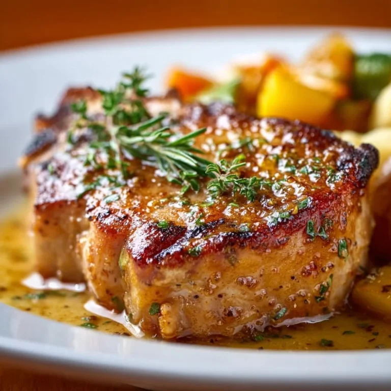 Old-fashioned pork chop casserole with vegetables and savory sauce