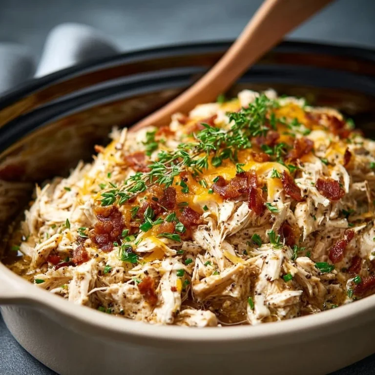 Delicious Slow Cooker Crack Chicken recipe with creamy sauce and toppings