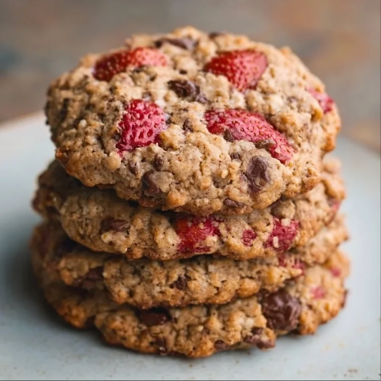 Four ingredient strawberry cookies on a baking tray