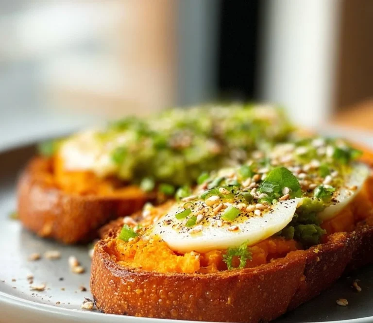 Colorful sweet potato toast topped with avocado and cherry tomatoes